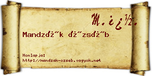 Mandzák Özséb névjegykártya